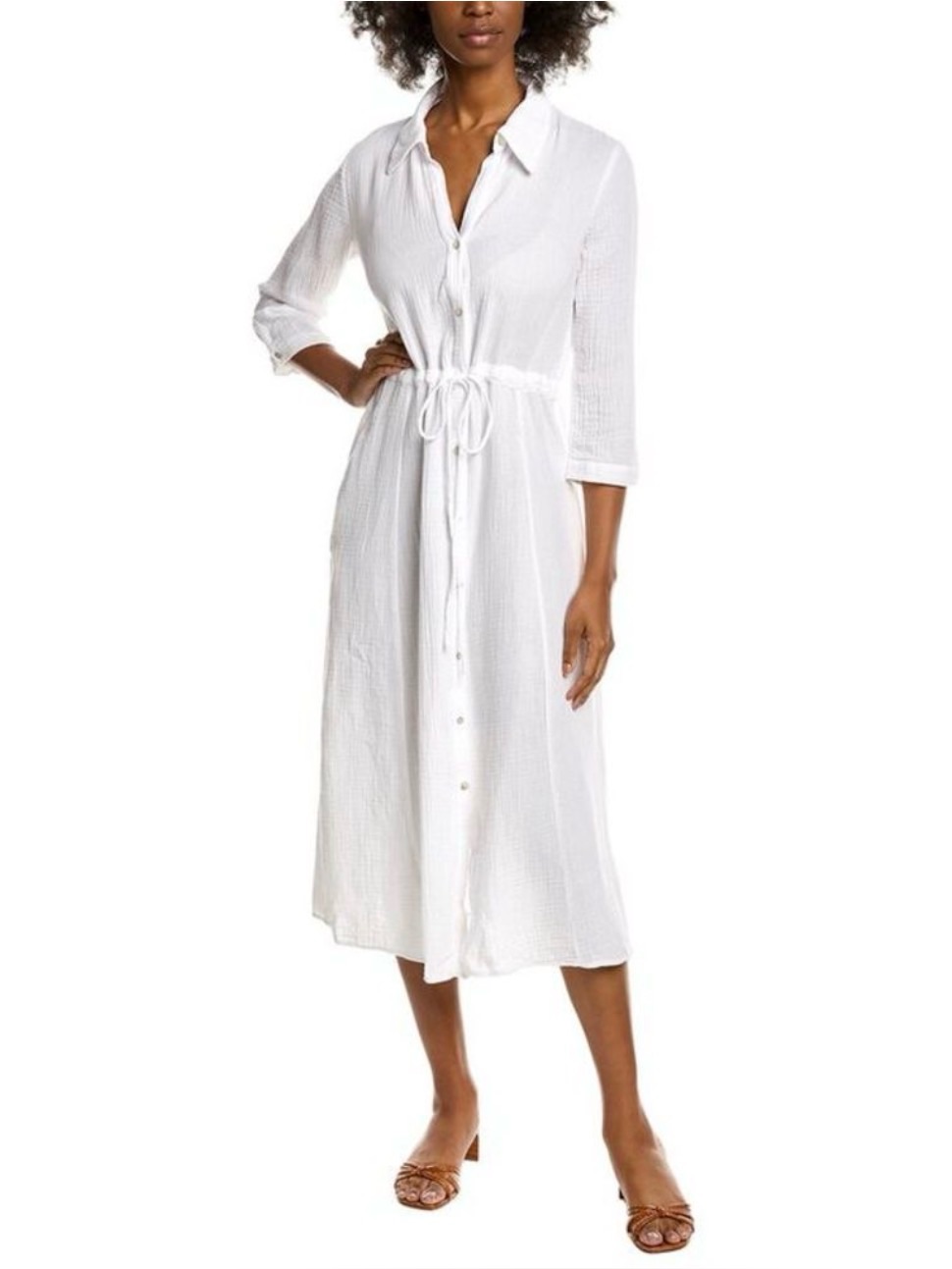 Honorine Victoria White Dress Large 100% Cotton